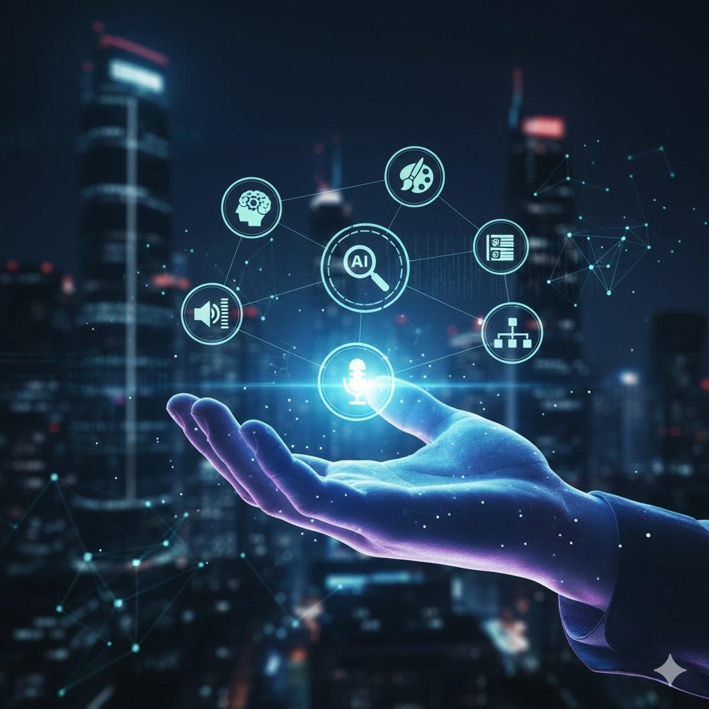 Animated visualization of AI applications processing data