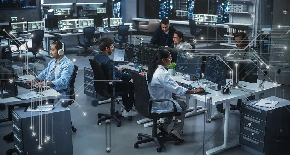 AI Cybersecurity Industry Illustration